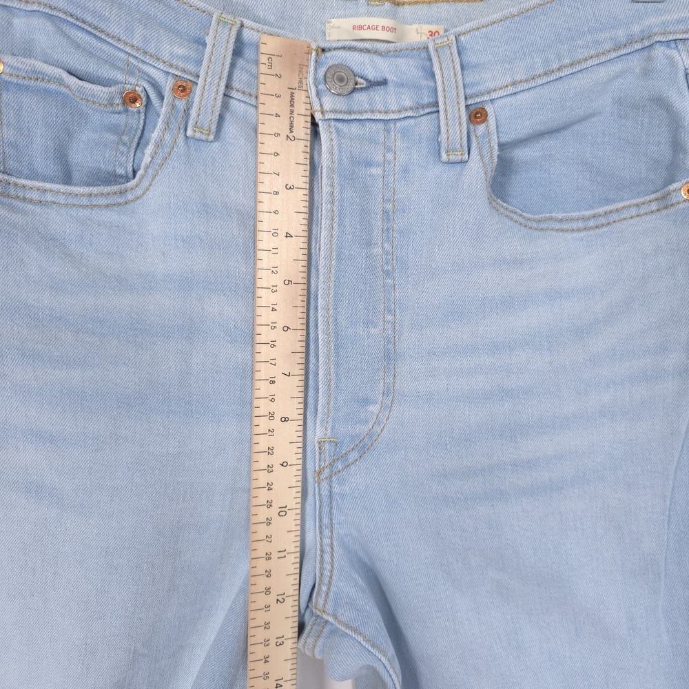 LEVIS Womens Jeans Ribcage Boot Flare 30 High Rise Stretch Blue Light 36934-0013 - Picture 5 of 15